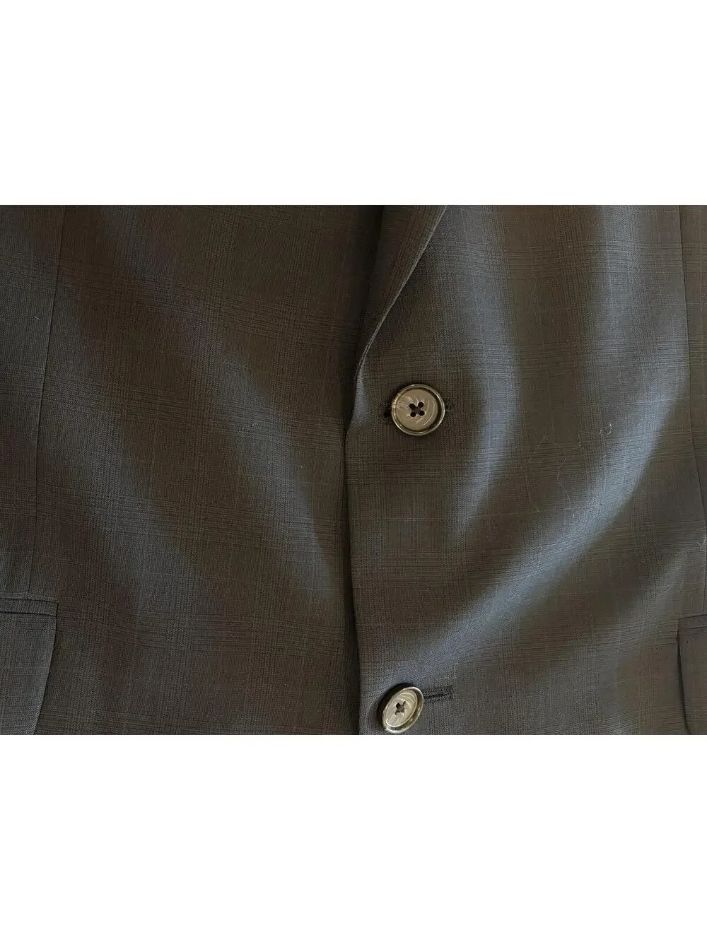 David Donahue Windowpane Luxury 100% Wool Blazer Ryan Suit Jacket Navy Mens 42R